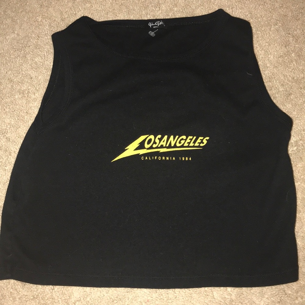 Brandy Melville black Los Angeles crop top